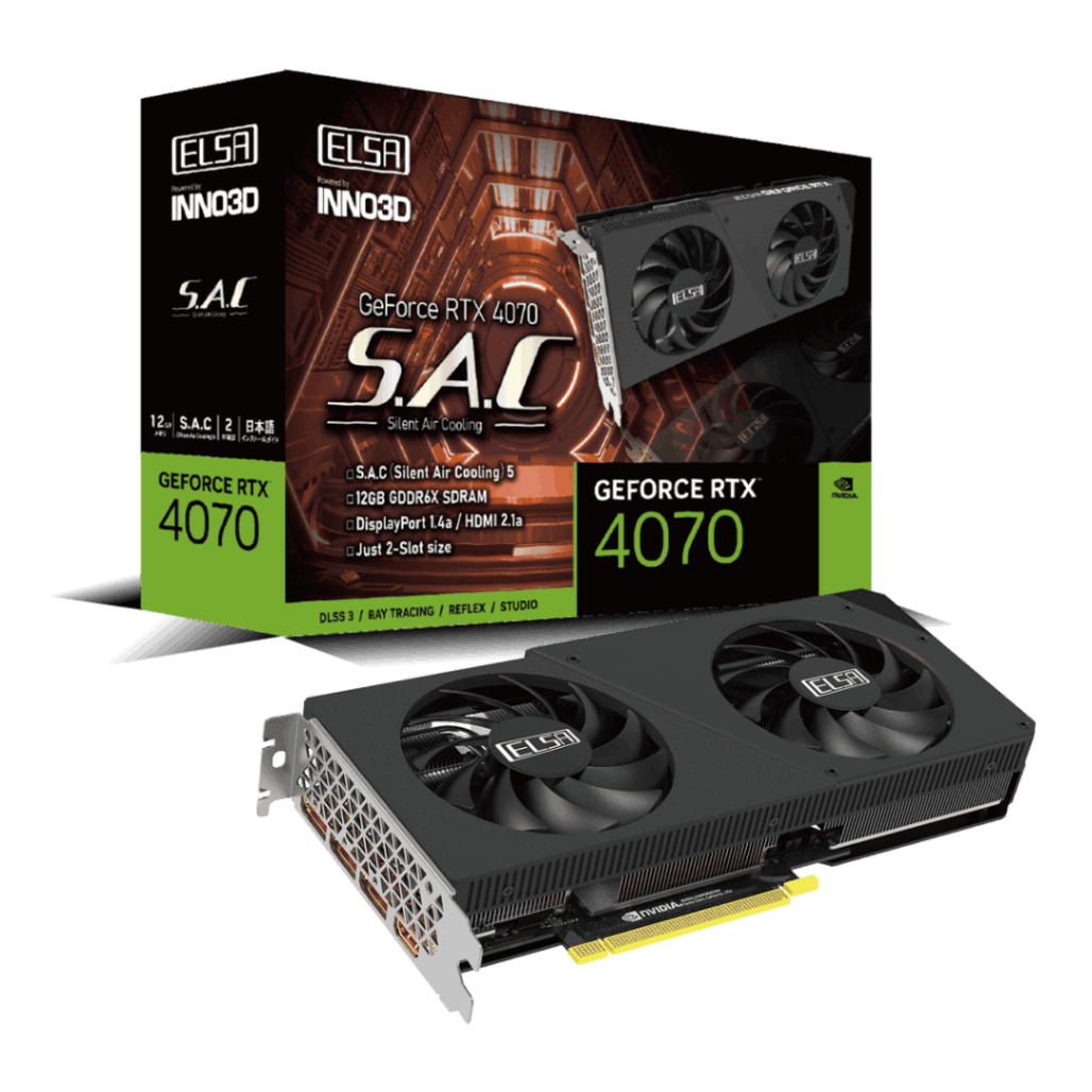 【新品処分】ELSA GeForce RTX 4070 S.A.C (40707R) ※保証なし初期不良のみ対応