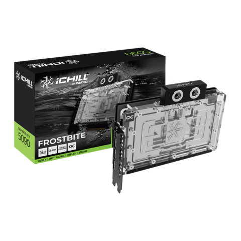 【プレミアムアウトレット品】INNO3D GeForce RTX 5090 iCHILL FROSTBITE C50903-32D7X-1759FB (GO000322) 2.0スロット厚モデル　※新品、箱潰れ