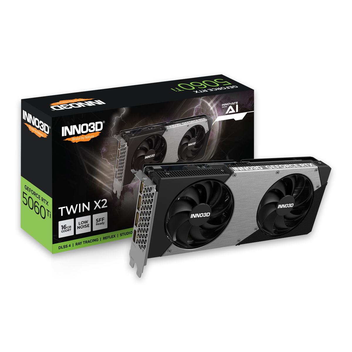 INNO3D GeForce RTX 5060 Ti 16GB TWIN X2 N506T2-16D7-191073N (GO000202) 2.0スロット厚モデル