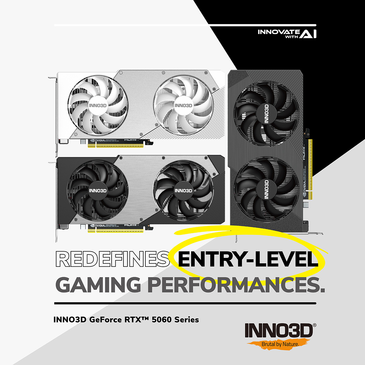 INNO3D GeForce RTX 5060 TWIN X2 OC N50602-08D7X-195070N (GO000282) 2.0スロット厚モデル