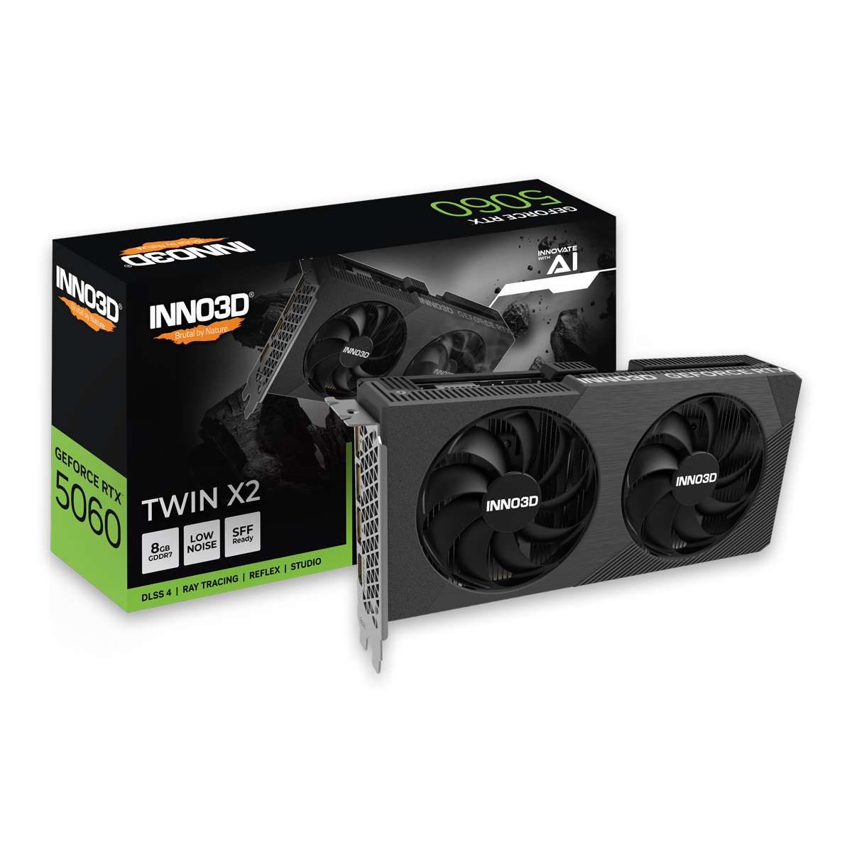 INNO3D GeForce RTX 5060 TWIN X2 N50602-08D7-195071N () 2.0スロット厚モデル