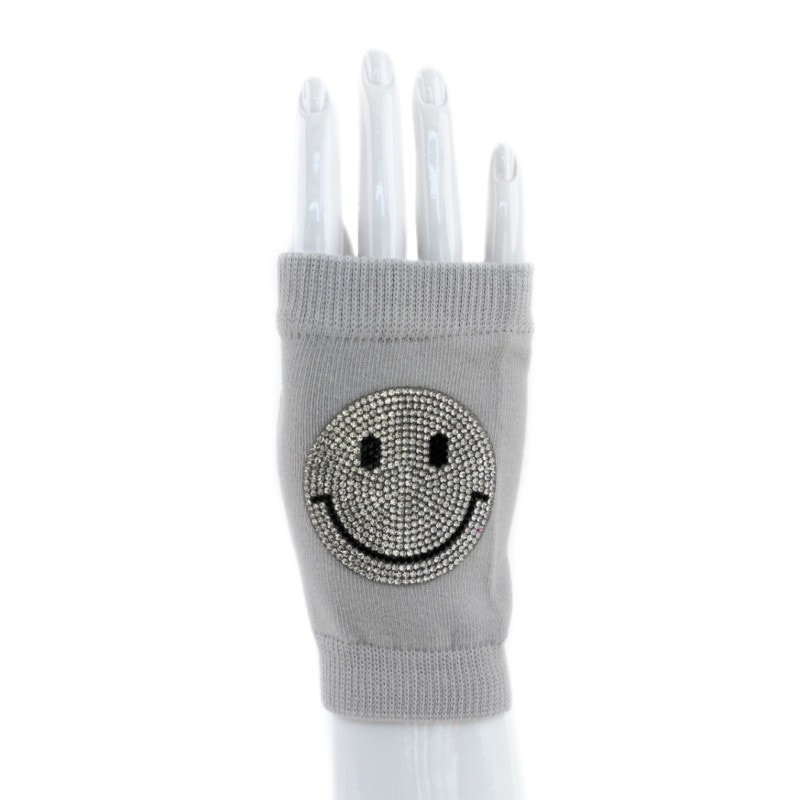 貴婦人のように、キラキラ手袋  　ニコちゃん・ライトグレイ