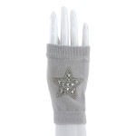 貴婦人のように、キラキラ手袋  　星・ライトグレイ