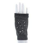 貴婦人のように、キラキラ手袋  　ドット星・グレイ