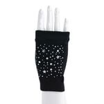 貴婦人のように、キラキラ手袋  　ドット星・黒
