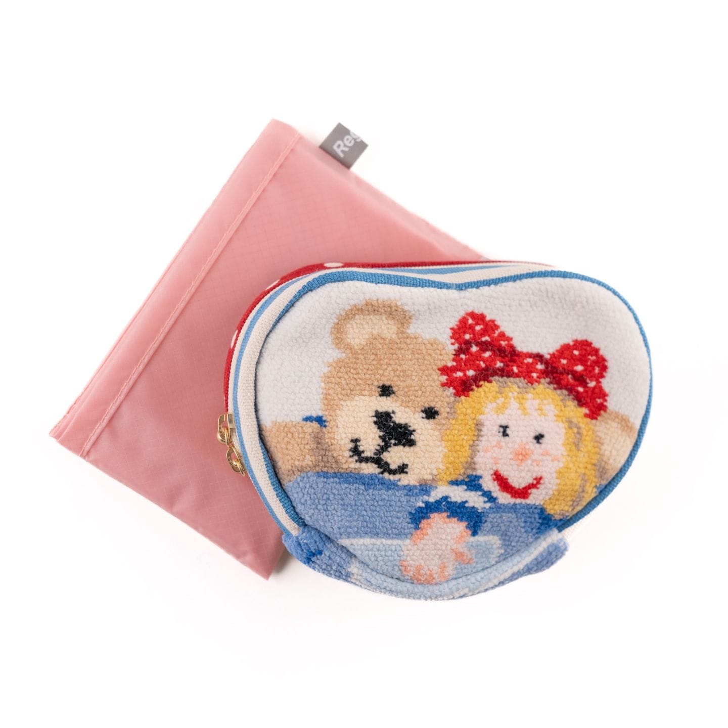 もったいない！コレクションNo83　エコバッグポーチのバッグチャーム・ハート