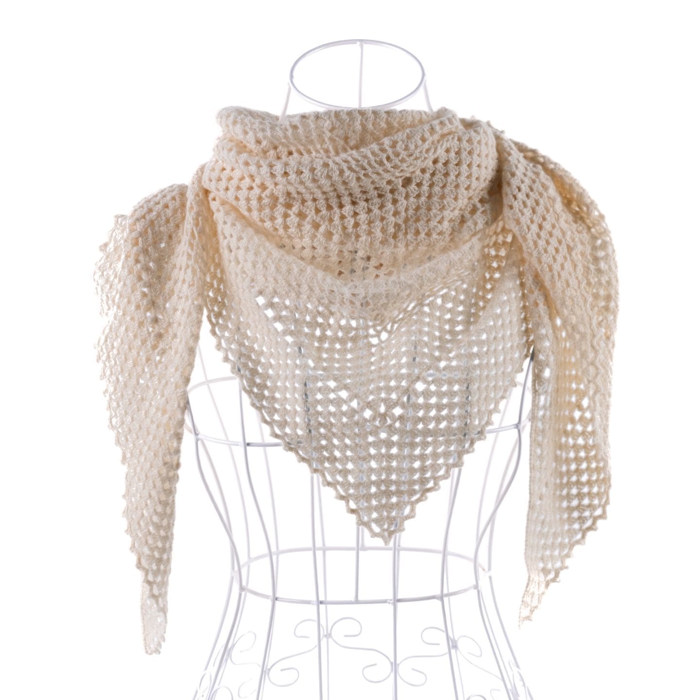 Peace Piece 幸せのカケラ、カシミヤニットの手編みのショール  no.63