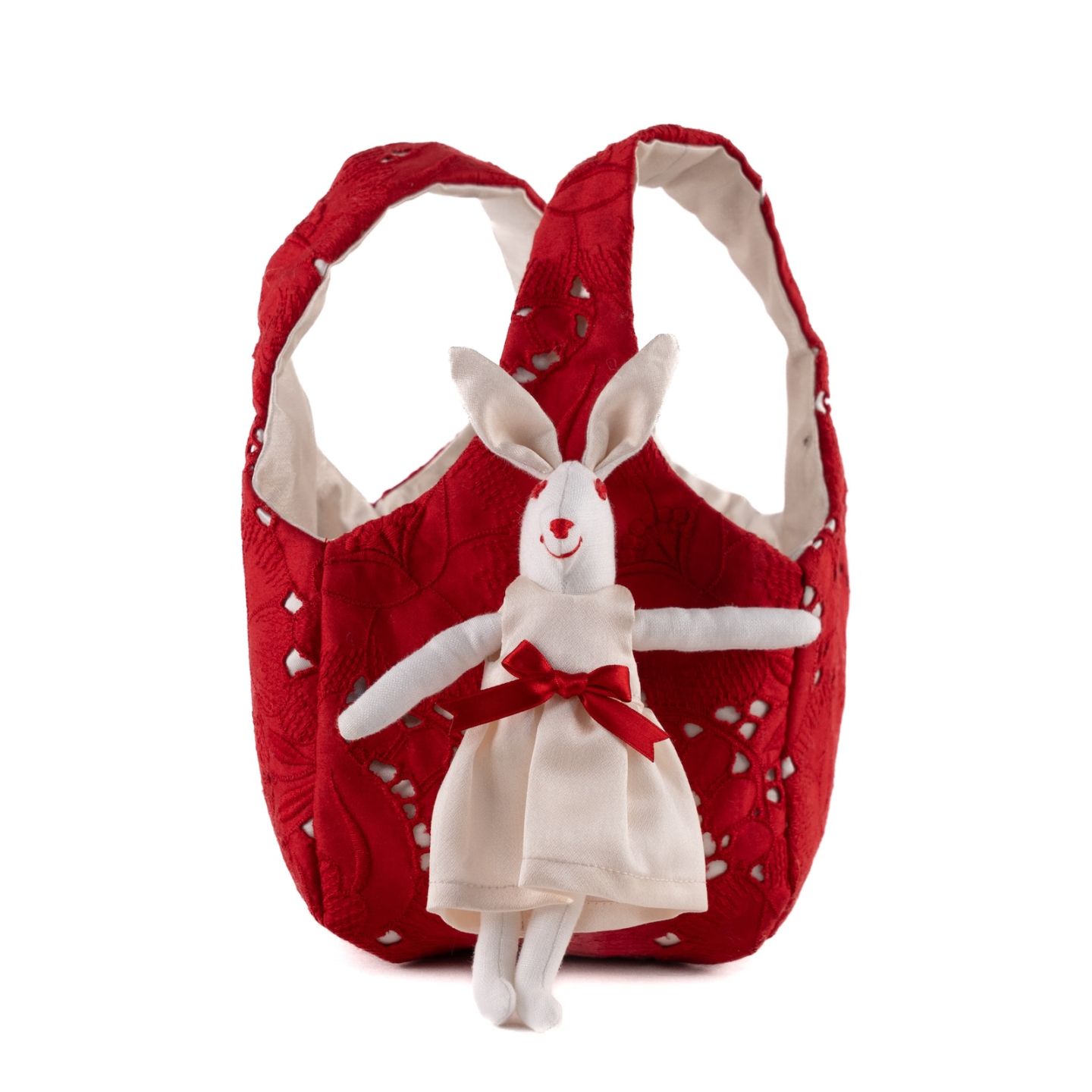 もったいない！コレクションNo96　ミニミニ！ペットみたいに可愛いバッグ ウサギの着せ替え人形付き・赤
