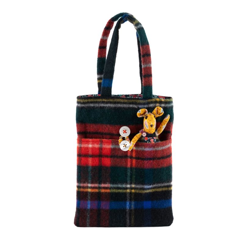 もったいない！コレクションNo98　ミニトート-マウスの着せ替え人形付き・グリーン/レッド