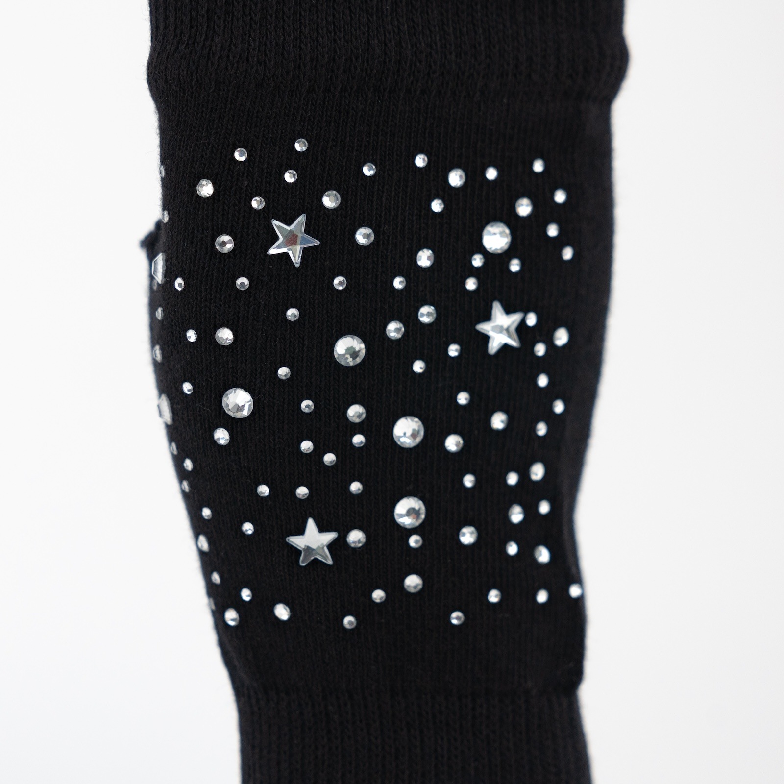 貴婦人のように、キラキラ手袋  　ドット星・黒