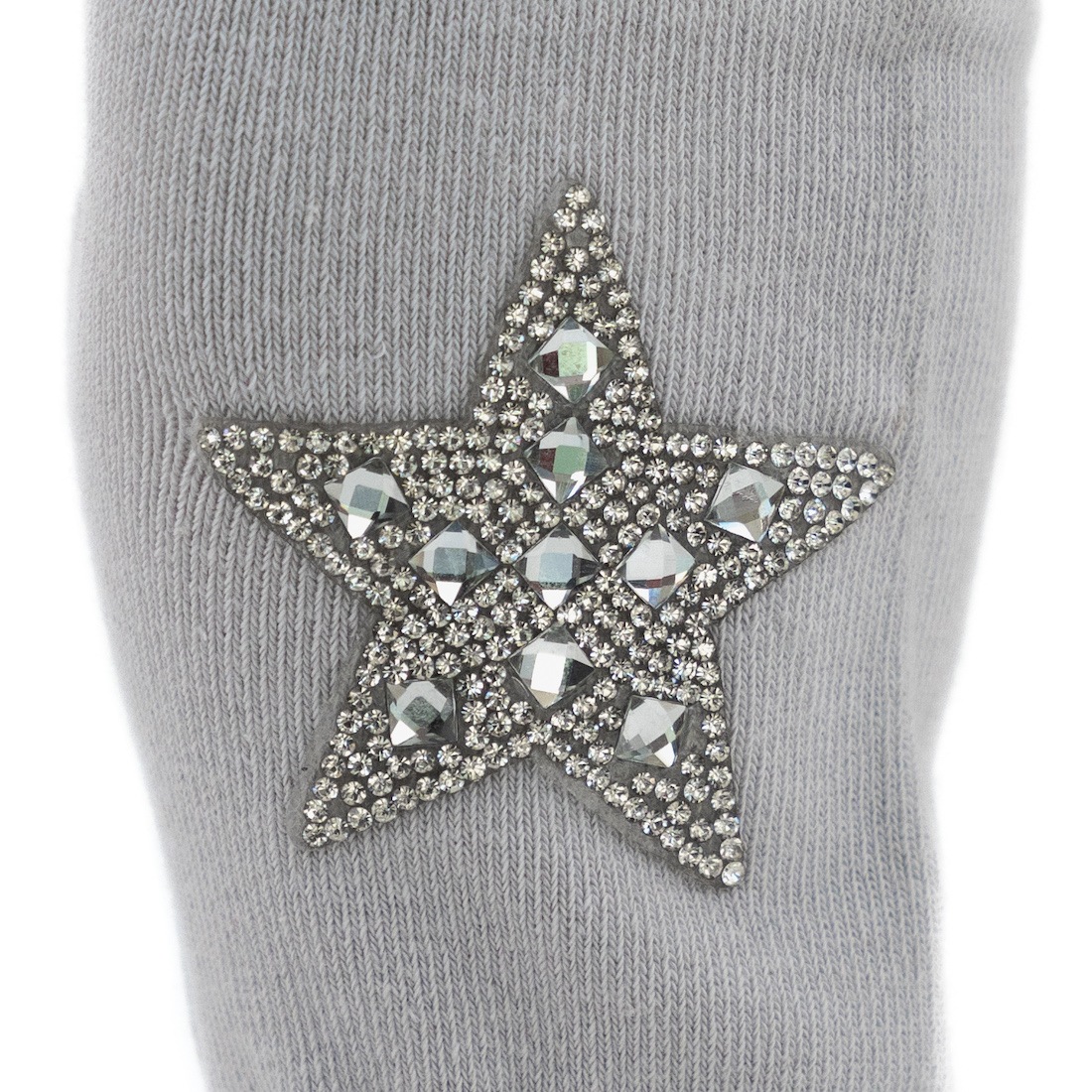 貴婦人のように、キラキラ手袋  　星・ライトグレイ