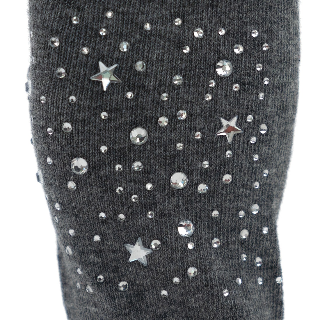 貴婦人のように、キラキラ手袋  　ドット星・グレイ