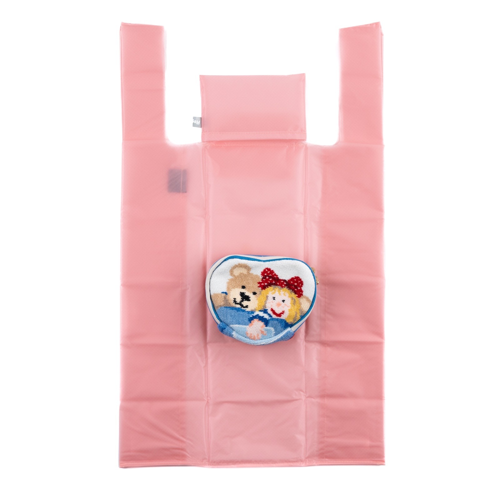 もったいない！コレクションNo83　エコバッグポーチのバッグチャーム・ハート