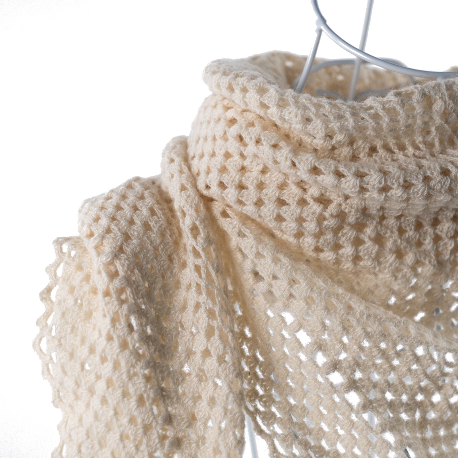 Peace Piece 幸せのカケラ、カシミヤニットの手編みのショール  no.63