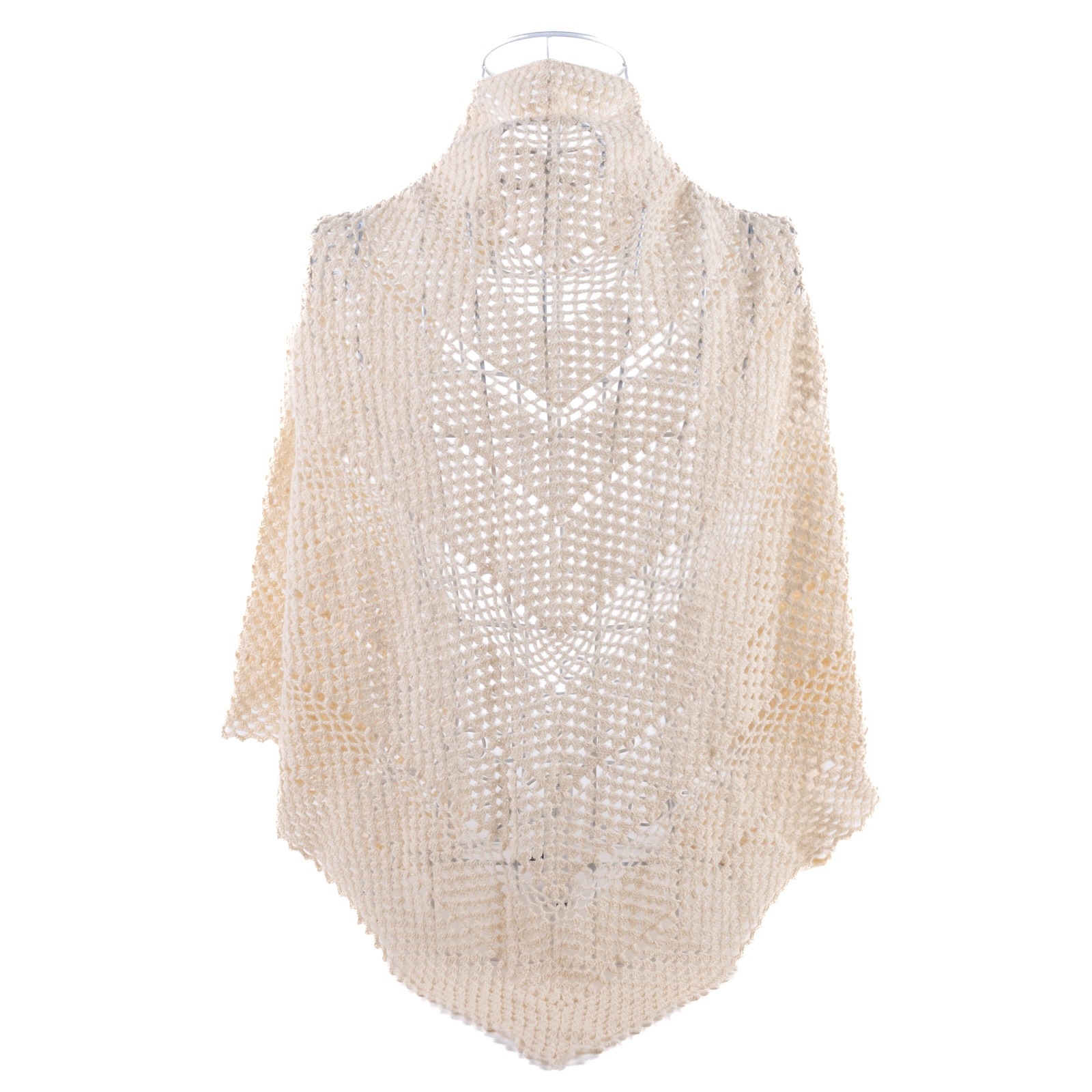 Peace Piece 幸せのカケラ、カシミヤニットの手編みのショール  no.63