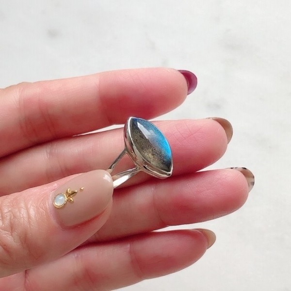 ツーソン】【超美石】ラブラドライト リング 18.5号