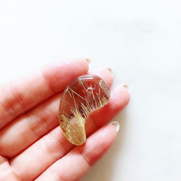 最高太針ルチル金運神社☆富を築く勾玉輝くオルゴネックレス 楽天