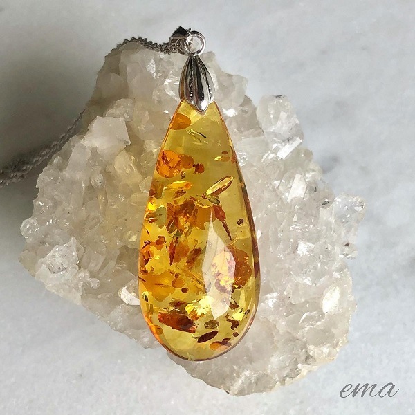 高級 天然 ラリマーチェーンの琥珀のパワーストーンネックレス 鑑定書