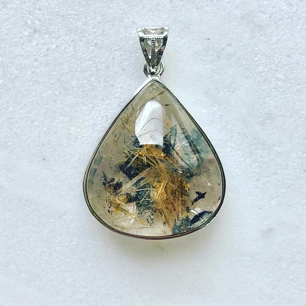 おすすめ 希少品 ガーデンルチルクォーツ ペンダントヘッド ネックレス