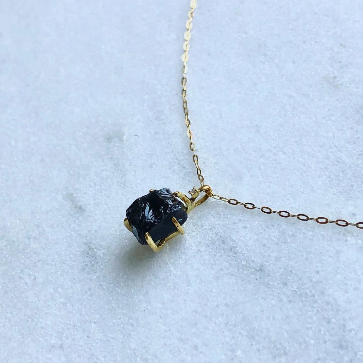 希少・超美石】魔除けの黒水晶 モリオン 18金 ペンダント