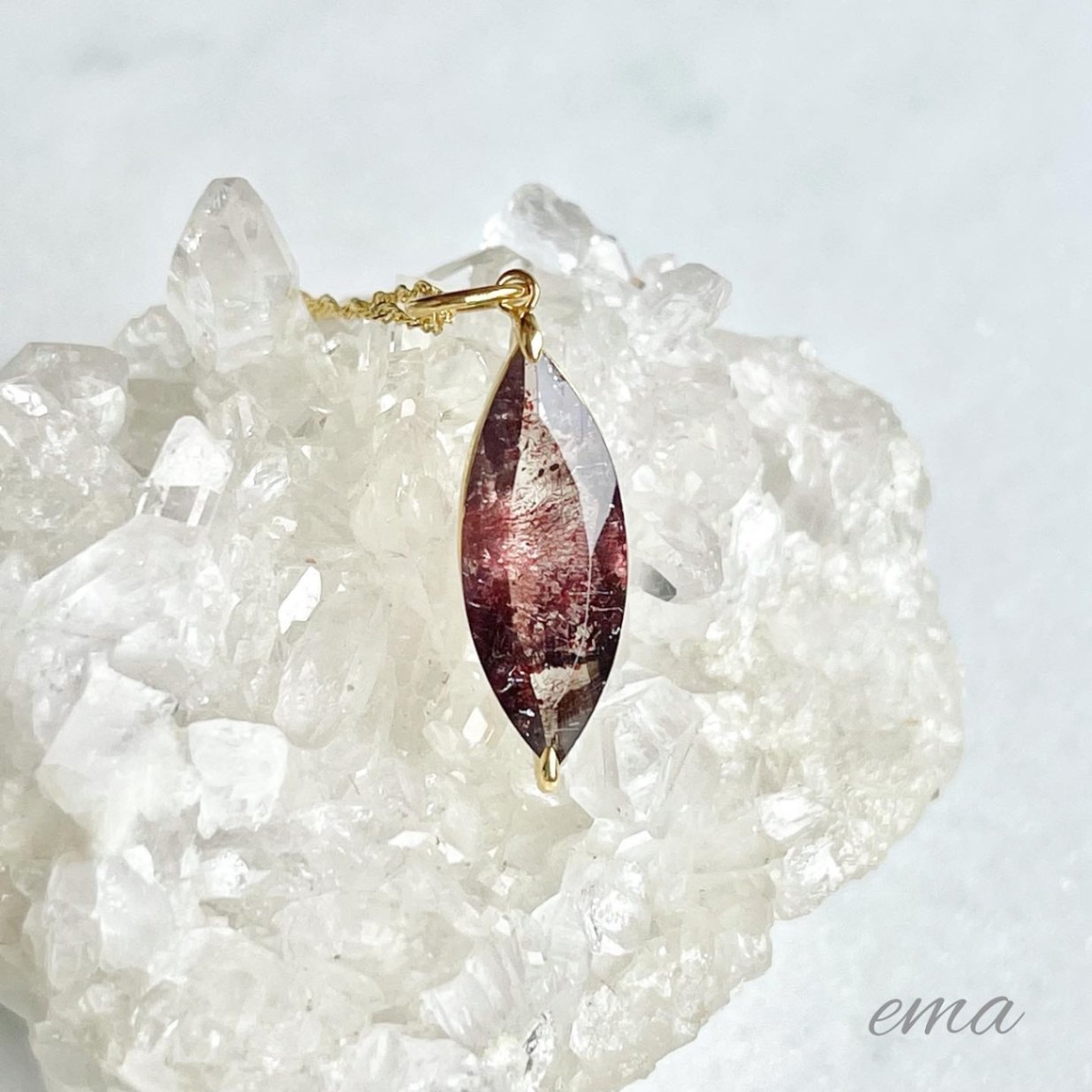 パンダの工房】天然石アメジストスーパーセブンデザインネックレス