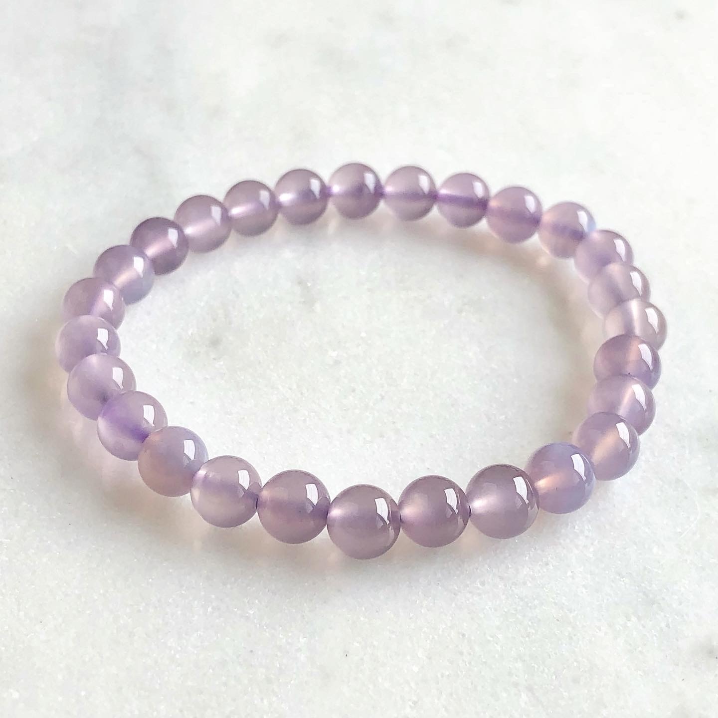 超美石】【高品質】パープルカルセドニー 7mm ブレスレット