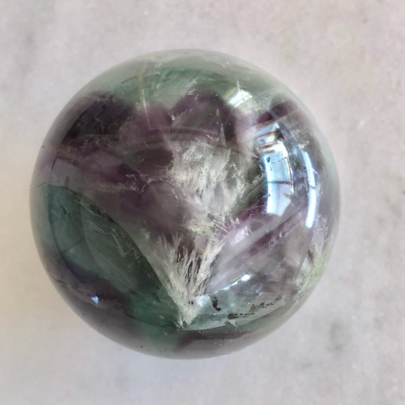 フェザーインフローライト62mm☆スフィア☆丸玉(台座付き) エンジェル