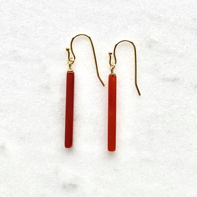 M☺︎ 1点作品☺︎ ロングペアシェイプカーネリアンピアス M☺︎ 1点作品☺︎ ロングペアシェイプカーネリアンピアス 楽天