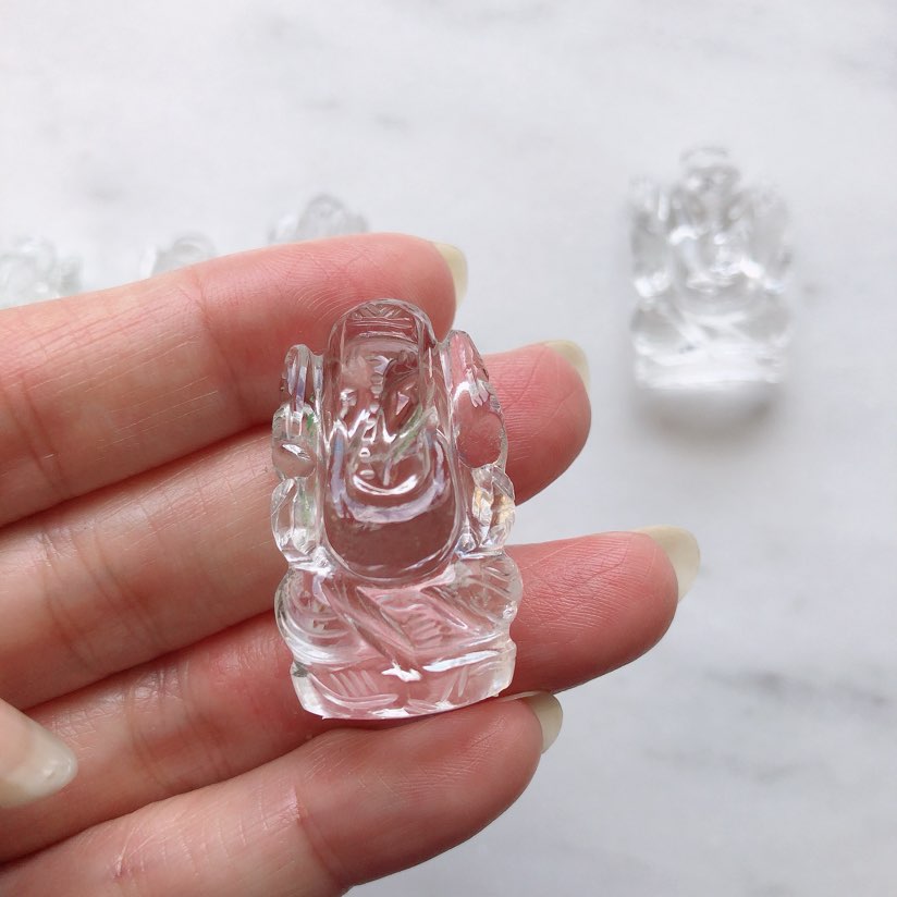 超美石】【ヒマラヤ水晶】ガネーシャ（インド最高神） 水晶