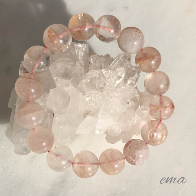 【マニカラン水晶】ヒマラヤ産ブレスレット【大玉15ミリ】【17センチ】 19a3e4d8939239c3552fe111857332