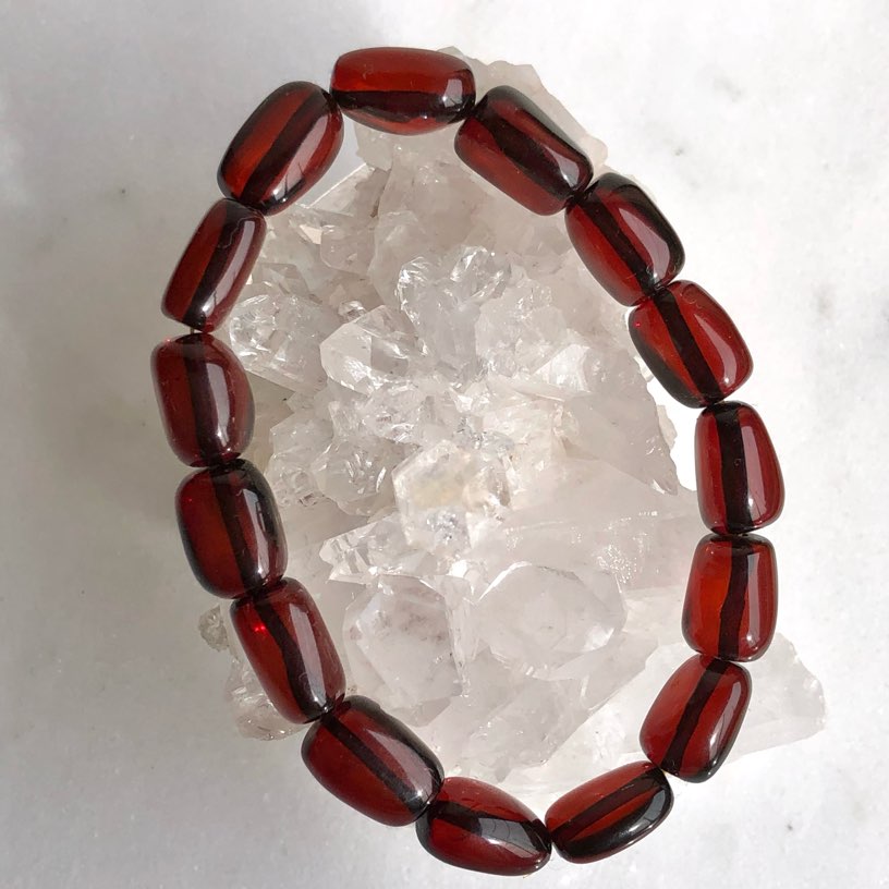 【Anne】天然石 レッドアンバー（琥珀）ブレスレット（番号A2804） 天然石 レッドアンバー（琥珀）ブレスレット兼ネックレス（番号