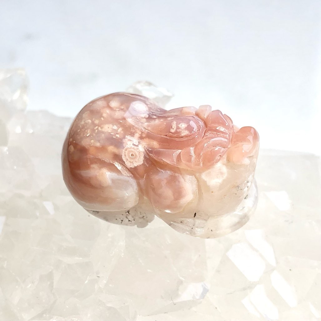 高品質 桜瑪瑙 貔貅 フラワーアゲート 超美石】桜瑪瑙 貔貅（ひきゅう） NO.4112 | プレミアム会員限定