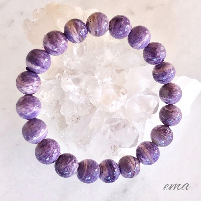 美石】ピンクチャロアイト 9.5mm ブレスレット （要サイズ確認