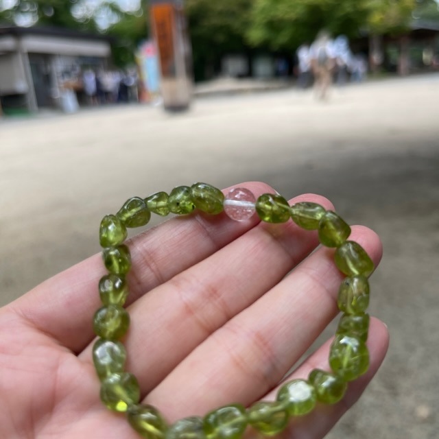 高尾山でアチューメント】ヒマラヤ水晶×ペリドット ブレスレット