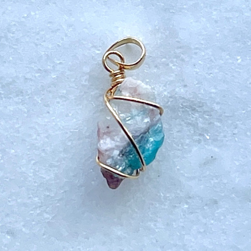 K18天然石パライバトルマリンペンダントヘッドアトリエ「之」