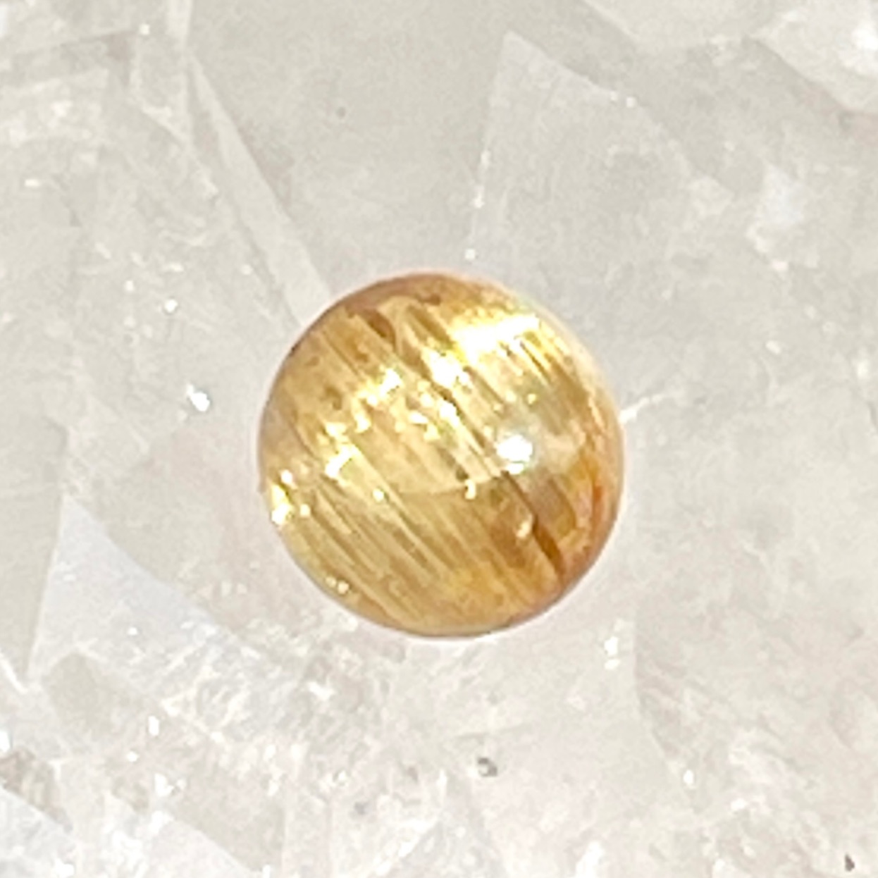 エンジェルヘア ゴールドルチルクォーツ  24ct.ルース エンジェルヘアールチルクォーツ磨きポイントA - セルフ