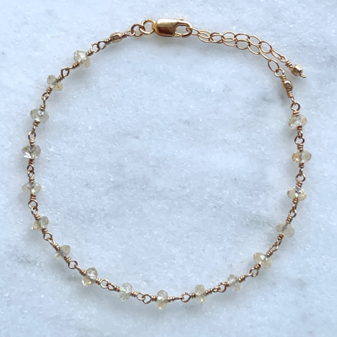 14kgf エメラルドxシトリンのブレスレット.⋆⟡おぼんSALE中〜✧*。