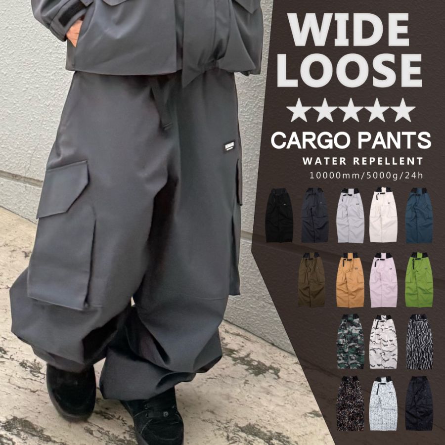黒 カーゴパンツ スノボウェア HIMANI 即納新作〕Cargo Pants/カーゴパンツ snj-405 | - SNOW WEAR BOTTOM