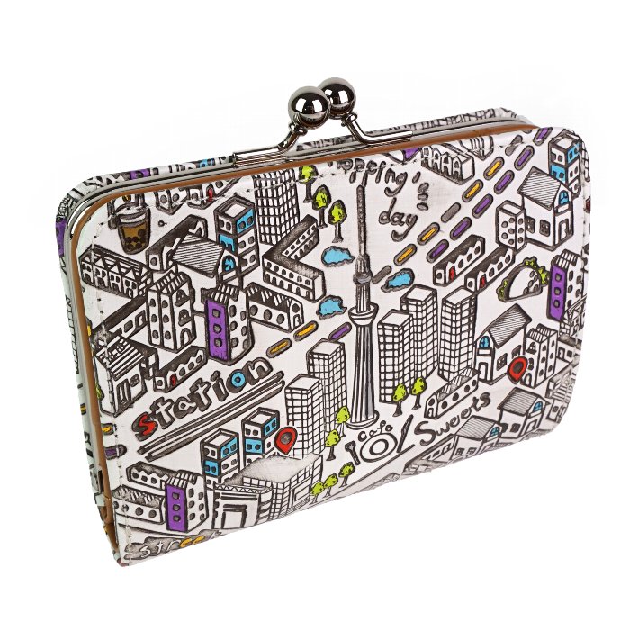 友禅文庫 マップ がま口二つ折り財布｜e-mono（イーモノ）