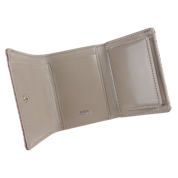 三つ折り財布 小さい財布 軽い 本革 日本製 革財布 羊革 エレガント