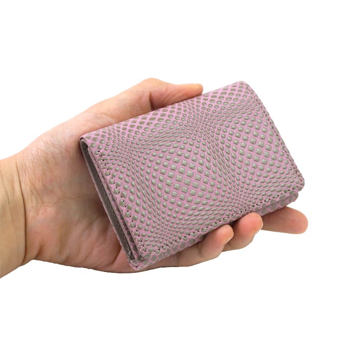 三つ折り財布 小さい財布 軽い 本革 日本製 革財布 羊革 エレガント