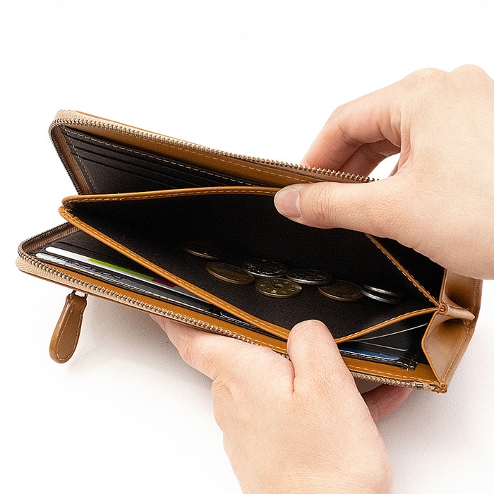 姫路レザー スキミング防止 L字ファスナー長財布｜e-mono（イーモノ）