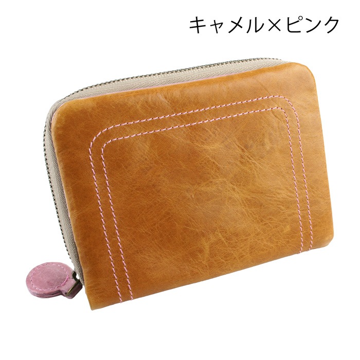 paccapacca スフレラウンドファスナー 二つ折り財布｜e-mono