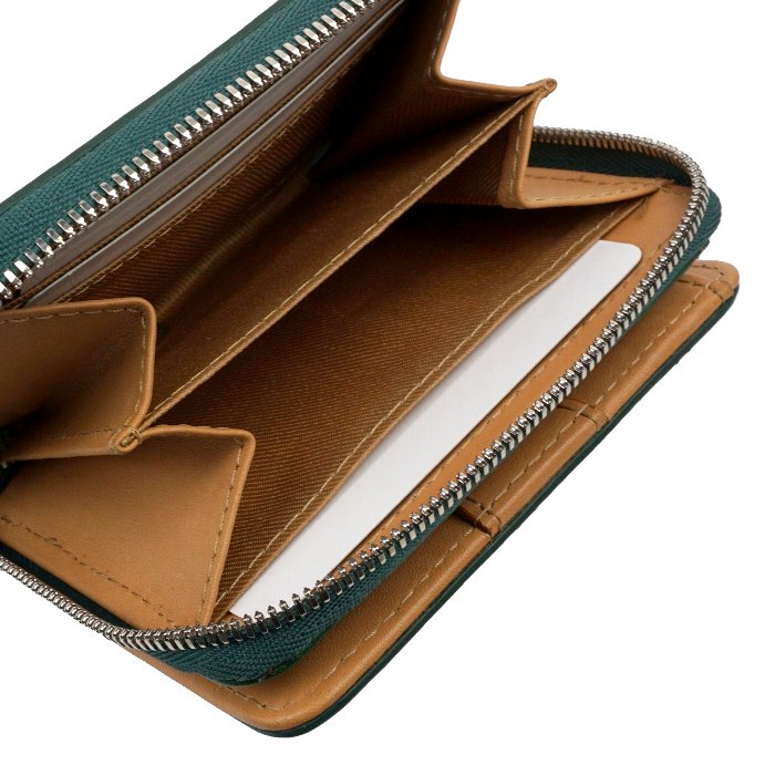 名入れ対象商品】二つ折り財布 ファスナー メンズ 紳士財布