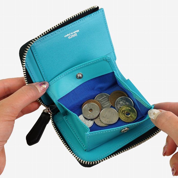 L字ファスナー 財布 鱗文 レディース メンズ 小さい財布 ミニ