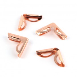 23mm×16mm 厚さ5mm 4個入 コーナー金具 コーナープレート ローズゴールド ピンクゴールド 【ゆうパケット対応】|カルトナージュパーツ|その他