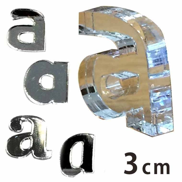アクリル製 ミラー シルバー 切り抜き文字 アルファベット小文字 3cm 厚さ3mm アンシャンテラボ / 切り文字 切文字 パーツ ローマ字 ハンドメイド クラフト DIY 表札 ネームプレート 看板 ウェルカムボード ウエディング ウェルカムボード【ゆうパケット対応】
