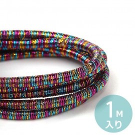 約3mm 1M単位 化繊コード コア入り レインボー / 化繊コード アクセサリーコード ロープ 紐 ポリエステル系合成繊維 ハンドメイド 手芸用品【ゆうパケット対応】|紐（コード）|その他