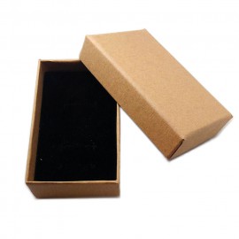 約81×50×26mm 1個入 ギフトボックス スポンジ付き ナチュラル / アクセサリーケース ジュエリーボックス クラフトボックス 紙 箱 小箱 ラッピング 材料 備品 プレゼント 包装【ゆうパケ