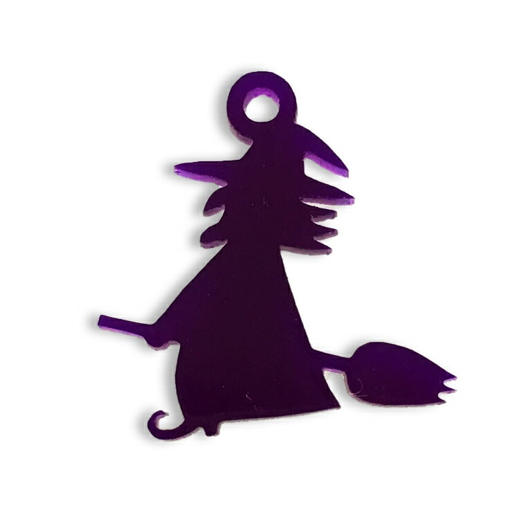 アクリルチャーム 魔女 5cm 厚さ2mm 選べる豊富なカラー アンシャンテラボ / ハロウィン ウィッチ マジョ アクセサリーパーツ ピアス イヤリング ブレスレットハンドメイド材料 レジン資材【ゆうパケット対応】